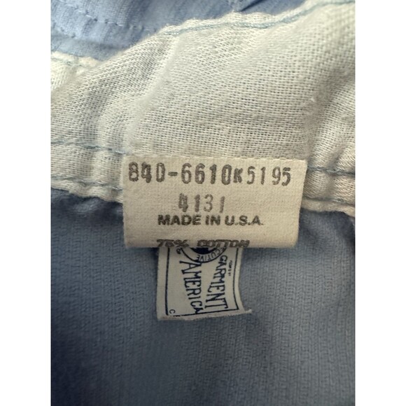 Vintage OshKosh B’gosh Baby Blue Corduroy Footed Overalls 6-9 Months Union Made - Picture 7 of 8